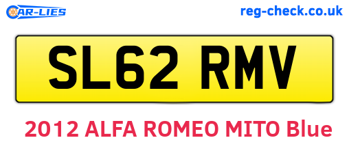SL62RMV are the vehicle registration plates.