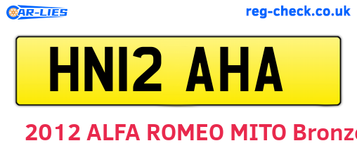 HN12AHA are the vehicle registration plates.