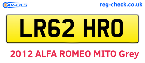 LR62HRO are the vehicle registration plates.