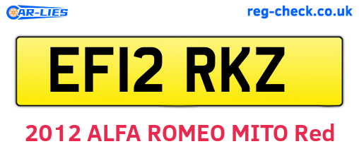 EF12RKZ are the vehicle registration plates.