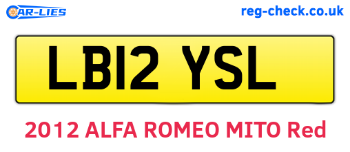 LB12YSL are the vehicle registration plates.
