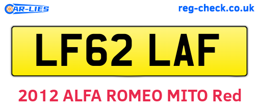LF62LAF are the vehicle registration plates.