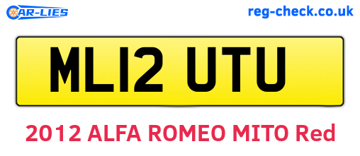ML12UTU are the vehicle registration plates.