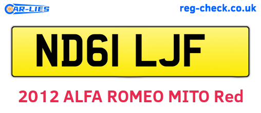 ND61LJF are the vehicle registration plates.
