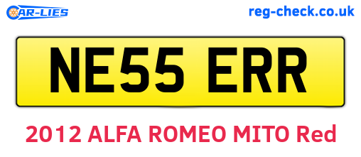 NE55ERR are the vehicle registration plates.