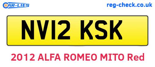 NV12KSK are the vehicle registration plates.