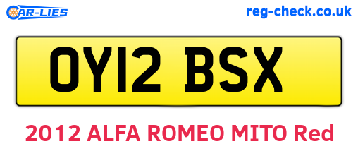 OY12BSX are the vehicle registration plates.