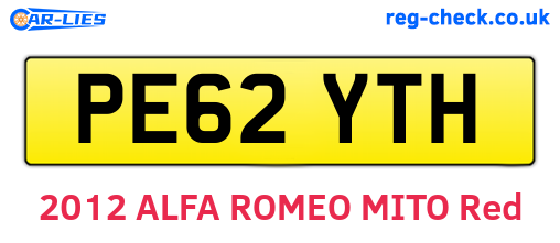 PE62YTH are the vehicle registration plates.