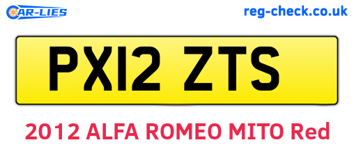 PX12ZTS are the vehicle registration plates.