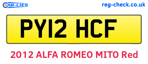 PY12HCF are the vehicle registration plates.