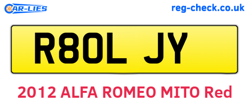 R80LJY are the vehicle registration plates.