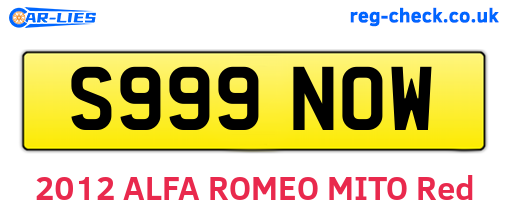 S999NOW are the vehicle registration plates.