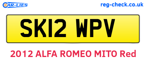 SK12WPV are the vehicle registration plates.