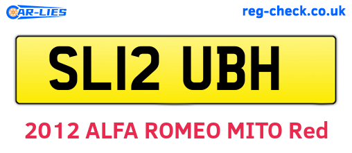 SL12UBH are the vehicle registration plates.