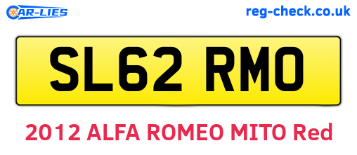 SL62RMO are the vehicle registration plates.