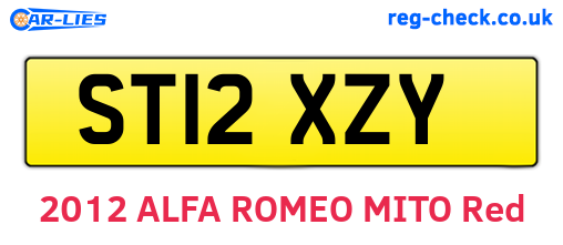 ST12XZY are the vehicle registration plates.