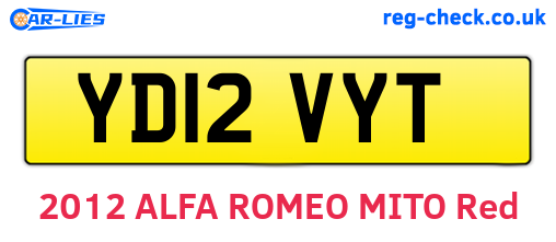 YD12VYT are the vehicle registration plates.