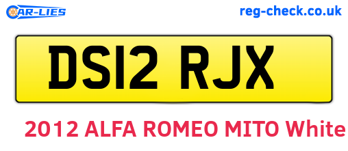 DS12RJX are the vehicle registration plates.