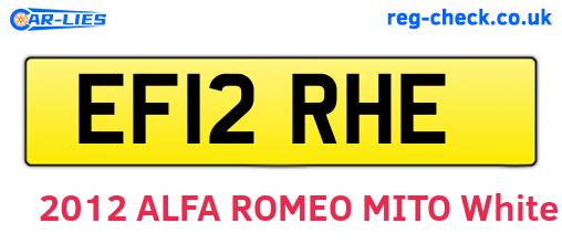 EF12RHE are the vehicle registration plates.