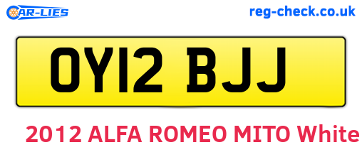OY12BJJ are the vehicle registration plates.
