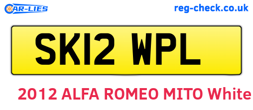 SK12WPL are the vehicle registration plates.