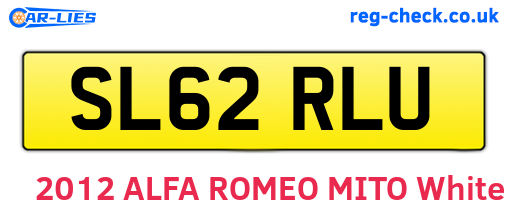 SL62RLU are the vehicle registration plates.