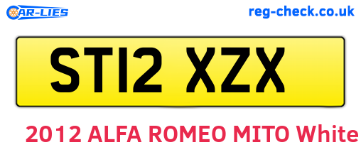 ST12XZX are the vehicle registration plates.