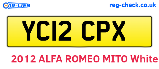 YC12CPX are the vehicle registration plates.