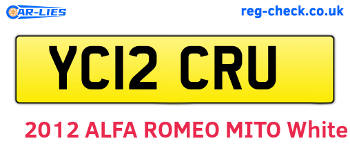 YC12CRU are the vehicle registration plates.