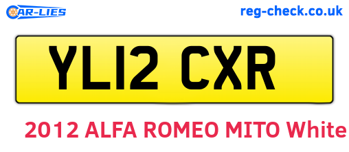 YL12CXR are the vehicle registration plates.