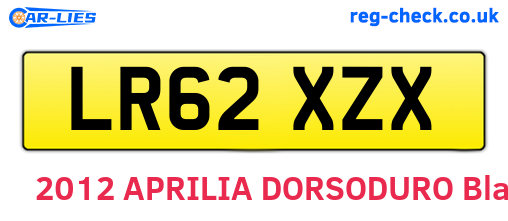LR62XZX are the vehicle registration plates.