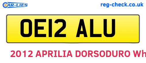 OE12ALU are the vehicle registration plates.