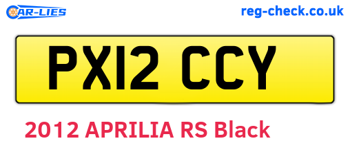 PX12CCY are the vehicle registration plates.