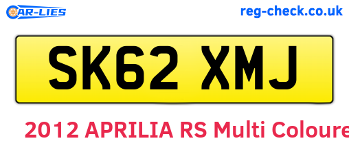 SK62XMJ are the vehicle registration plates.