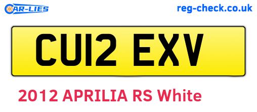 CU12EXV are the vehicle registration plates.