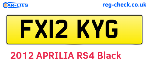 FX12KYG are the vehicle registration plates.