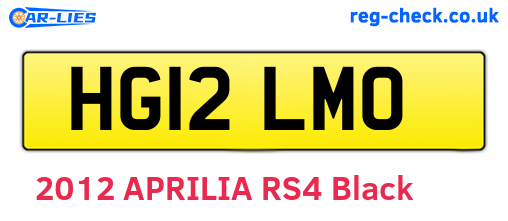 HG12LMO are the vehicle registration plates.