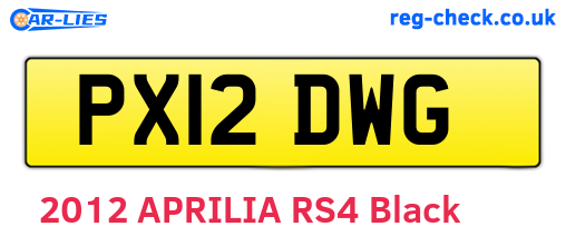 PX12DWG are the vehicle registration plates.
