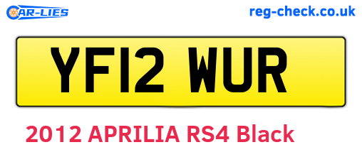 YF12WUR are the vehicle registration plates.