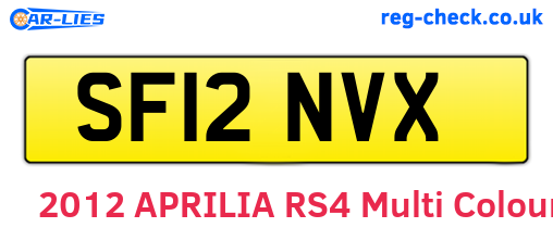 SF12NVX are the vehicle registration plates.