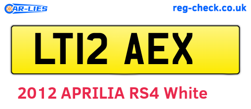 LT12AEX are the vehicle registration plates.