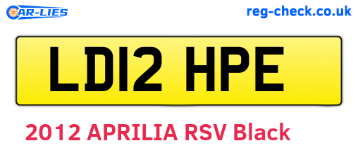 LD12HPE are the vehicle registration plates.