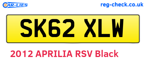 SK62XLW are the vehicle registration plates.