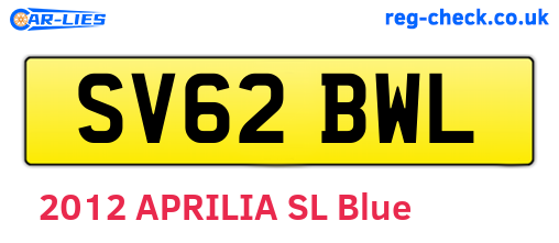 SV62BWL are the vehicle registration plates.