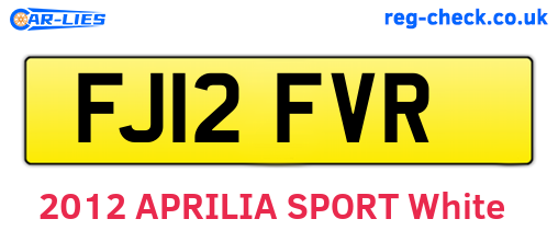 FJ12FVR are the vehicle registration plates.