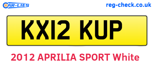 KX12KUP are the vehicle registration plates.