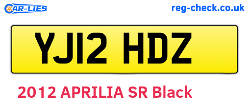 YJ12HDZ are the vehicle registration plates.