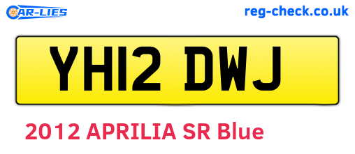 YH12DWJ are the vehicle registration plates.