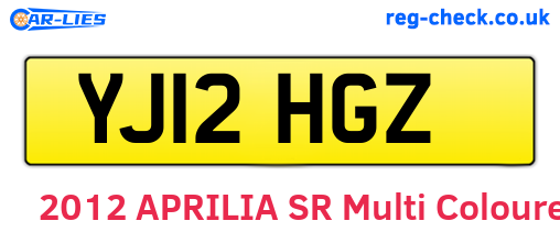 YJ12HGZ are the vehicle registration plates.