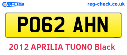 PO62AHN are the vehicle registration plates.